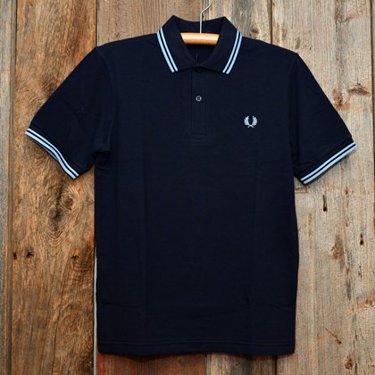 The Original Twin Tipped Fred Perry Shirt[M12N]NAVY/ICE/ICE