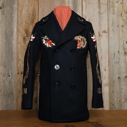 BUZZ RICKSON'S SUKA PEA COAT 希少サイズXXL Buzz Rickson's USS Lexington CVA-16 'Suka' Pea Coat – Navy