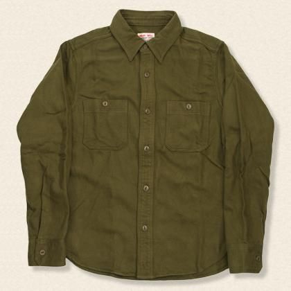 無地ネルシャツ[501854]OLIVE - MUSHMANS ONLINE SHOP