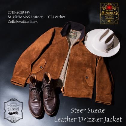 Leather Drizzler Jacket Steer Suede Camel - MUSHMANS ONLINE