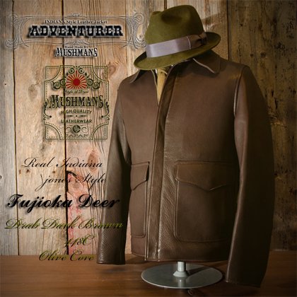 Indiana Jones Style Leather Jacket 【Adventurer/アドヴェンチュラー】 FUJIOKA Deer  