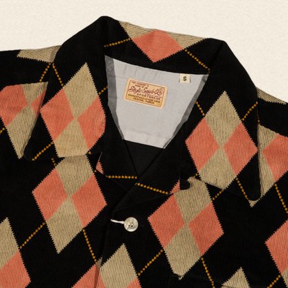 ARGYLE” CORDUROY SPORTS SHIRT[SE28534]BLACK - MUSHMANS ONLINE SHOP