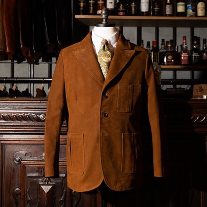 HORSE NUBACK SAFARI TYPE PINCHBACK JACKET[AL-015]BROWN - MUSHMANS