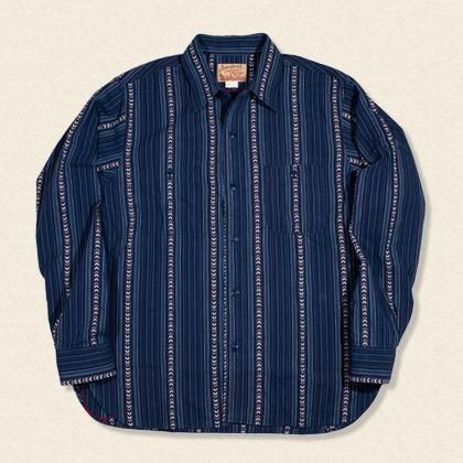 NATIVE AMERICAN INDIGO STRIPE WORK SHIRT[SC28648] - MUSHMANS