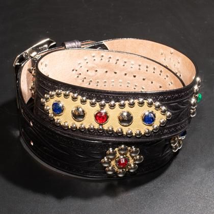 Novelty Belt 1940's Style Overlay Studs Belt Made by ACE