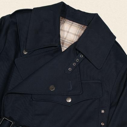 40's BRITISH ARMY MOTORCYCLE COAT[AJ-058]NAVY - MUSHMANS