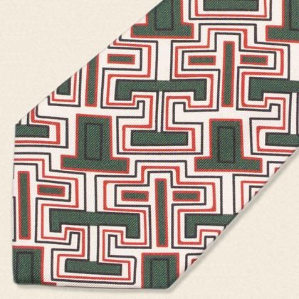 ADAMLEY DAVID EVANS SILK PRINTED TIE (SQUARE)[ANT-066