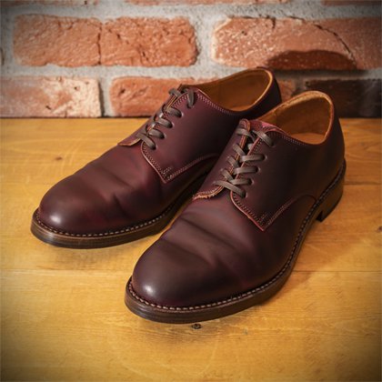 2100 CORDOVAN PLAIN TOE SHOES BURGUNDY コードバンプレーントゥ