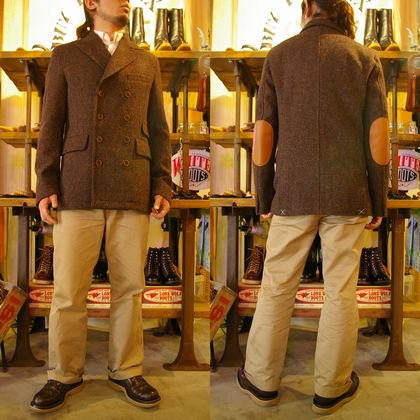 1940's DB JACKET Harris tweed[8021180002]BROWN/ブラウン - MUSHMANS