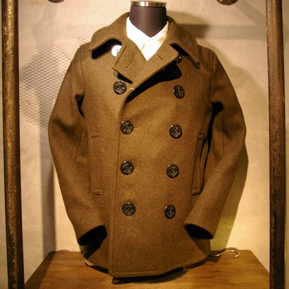 30oz.WOOL MELTON PEA COAT[UC12589]OLIVE - MUSHMANS ONLINE SHOP