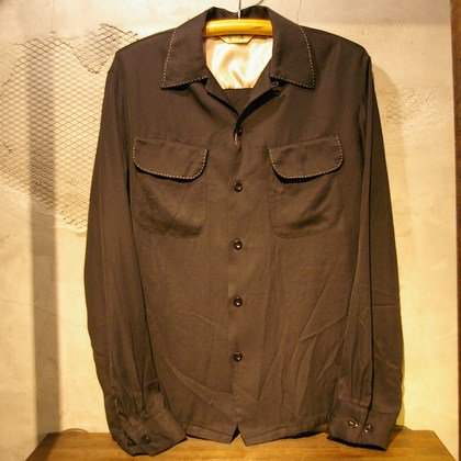 ハンドステッチレーヨンシャツ[JSGSH-5001]BLACK - MUSHMANS ONLINE