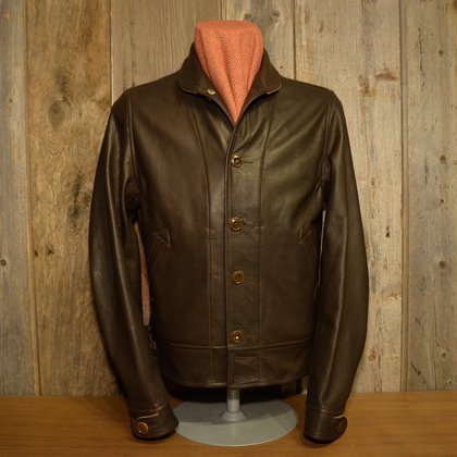 Made in USA COWHIDE LEATHER CAMPUS JACKET[SC80407]BROWN - MUSHMANS ...
