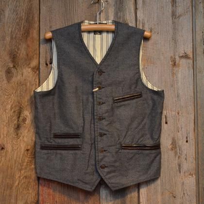 F.ROMANCE 12.5oz. COTTON PRINT MOLESKIN VEST[SC13423