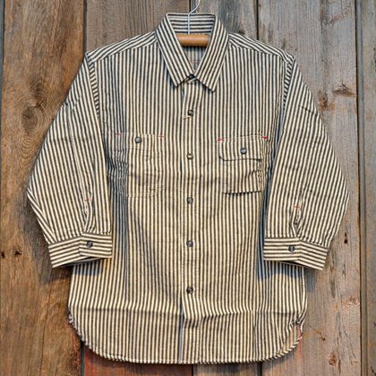 リネン100%【confect】Linen Herringbone Stripe Shirt