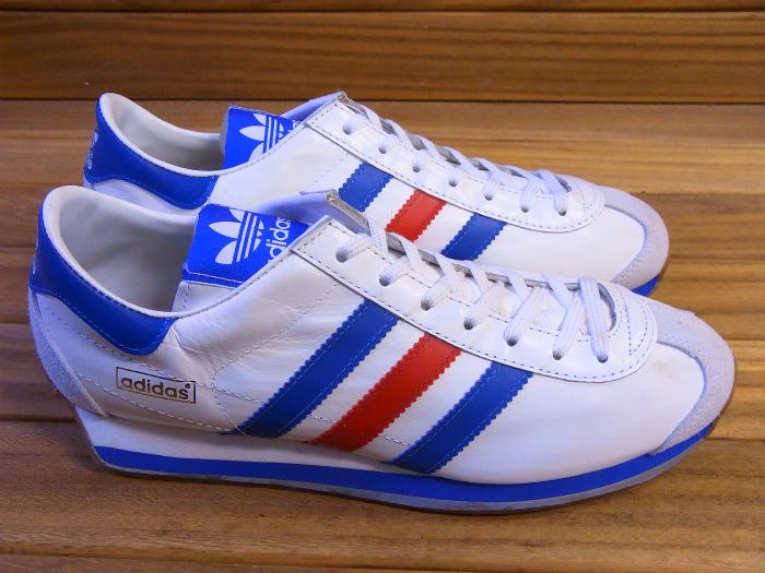 adidas.MADE IN JAPAN.90s.COUNTRY .LEATHER.WHITE/BLUE/RED.UK7.5 ...