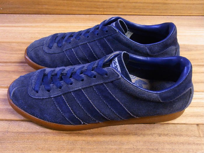 adidas,80s,MADE IN FRANCE,TOBACCO,vintage,NAVY,US7,USED