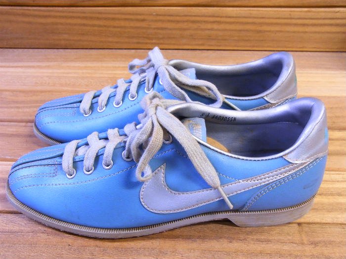 NIKE,MADE IN TAIWAN,80s,BOWLING SHOES,BLUE,US8.5,USED,vintage