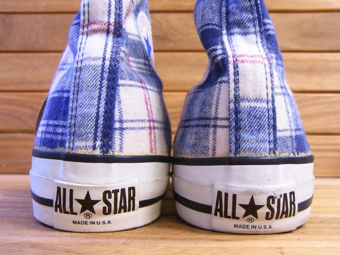 Converse,90s,MADE IN USA,ALL STAR,Hi,FLANNEL,PLAID,US11,DEAD STOCK!!
