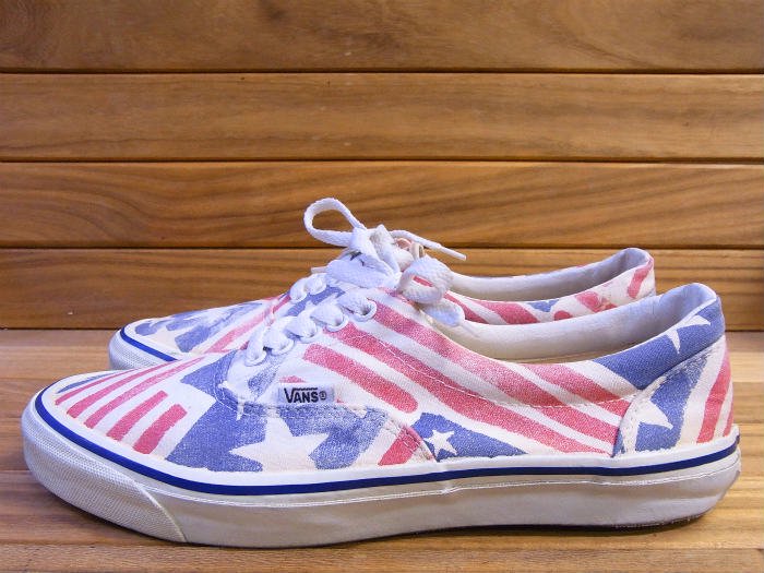 VANS,80s,MADE IN USA,ERA,USA FLAG,CANVAS,US11.5,USED