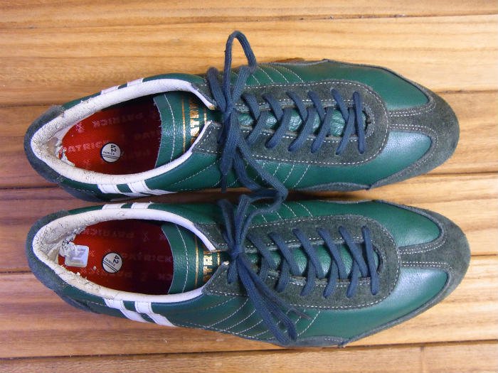 PATRICK,90s,MADE IN JAPAN, JET , GREEN,LEATHER,42,USED
