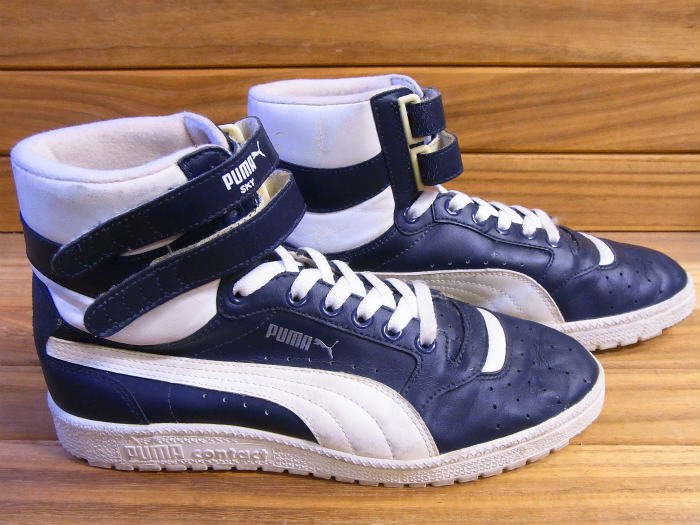 PUMA,90s,MADE IN CHINA,SKY,NAVY/WHITE,US8, USED