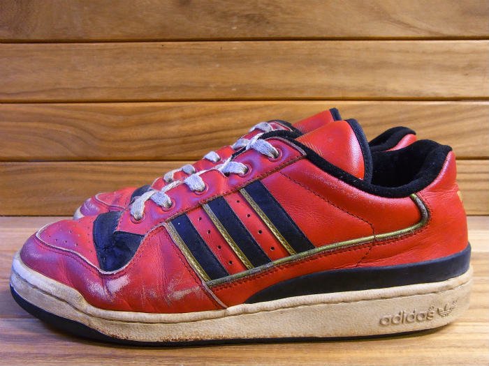 adidas, 90s,MADE IN CHINA,BROUGHAM,vintage, RED/BLACK/GOLD,US10.5,USED