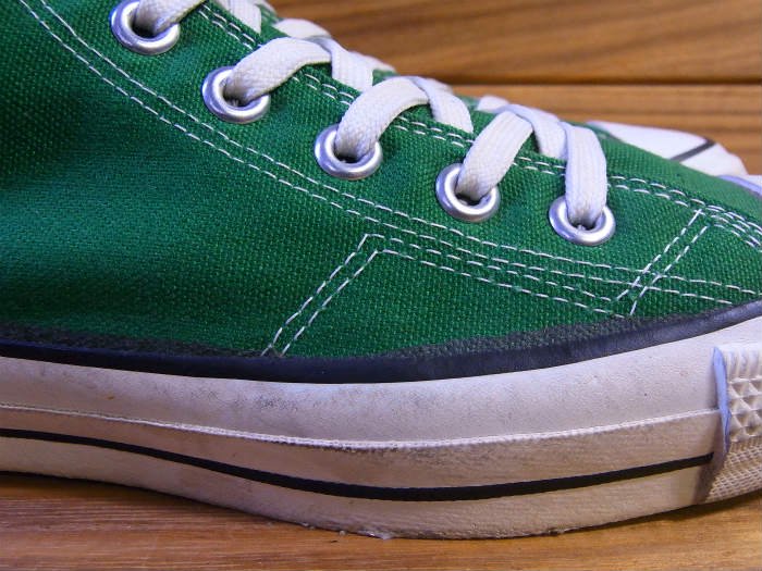 CONVERSE.MADE IN USA,80s,ALL STAR,Hi-top,GREEN,US8,USED,オールドスニーカーズ