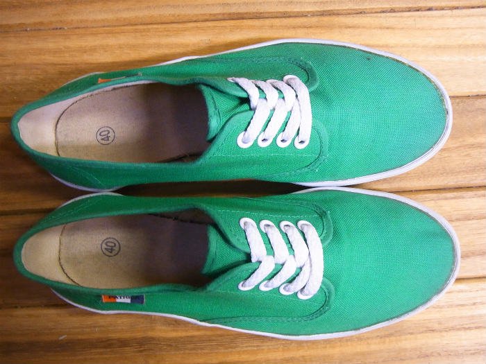 PATRICK ,90s ,MADE IN TAIWAN , deck Shoes ,vintage,GREEN,40,USED