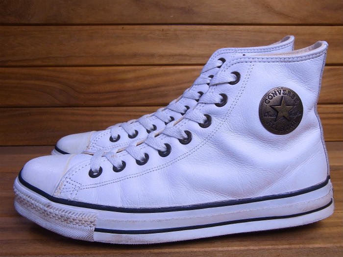Converse,90s,MADE IN USA,ALL STAR,Hi, LEATHER, WHITE,US8,USED