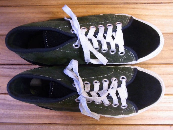 VANS,90s,MADE IN USA, LAMPIN, MID, SUEDE, BLACK/GREEN,US7,USED