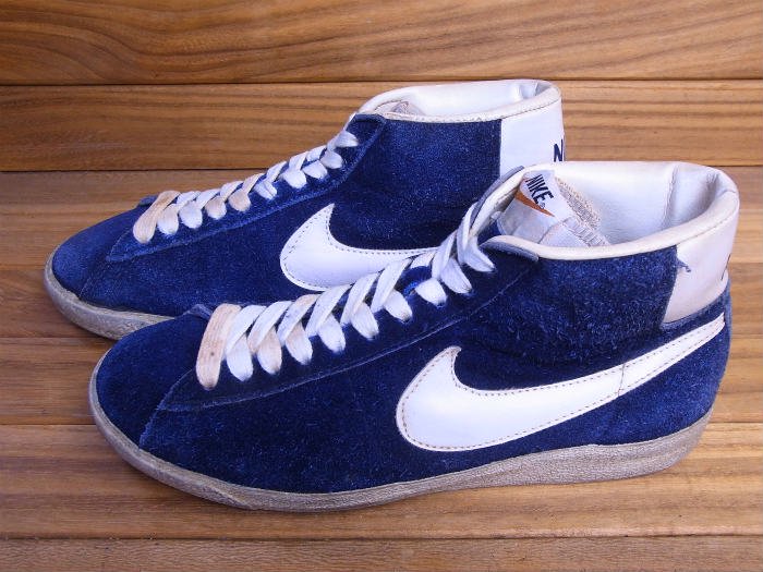 NIKE,70s,MADE IN JAPAN, BLAZER,vintage, SUEDE, BLUE/WHITE,US7.5,USED