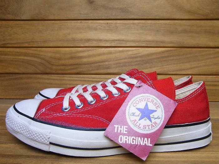 Converse,70s80s,MADE IN USA,ALL STAR,OX, CANVAS, RED,US8.5,DEAD STOCK!!