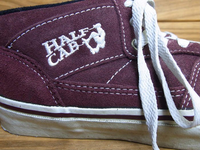 VANS,90s,MADE IN USA,HALF CAB,WINE,SUEDE LEATHER,US5,USED