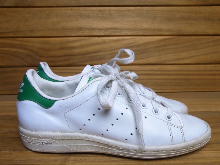 adidas,80s,MADE IN USA,Stan Smith,WHITE GREEN,LEATHER,US5.5,USED