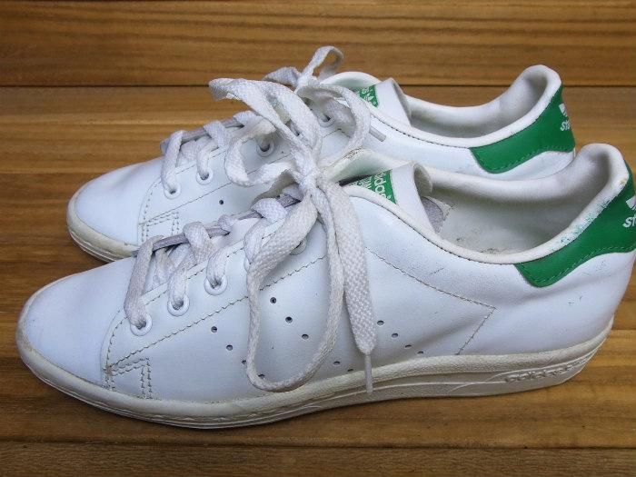 adidas,80s,MADE IN USA,Stan Smith,WHITE GREEN,LEATHER,US5.5,USED