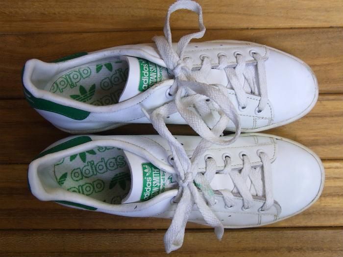 adidas,80s,MADE IN USA,Stan Smith,WHITE GREEN,LEATHER,US5.5,USED