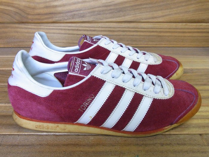 adidas,70s,MADE IN JAPAN, TORINO,SUEDE LEATHER,WHITE RED,UK8,USED