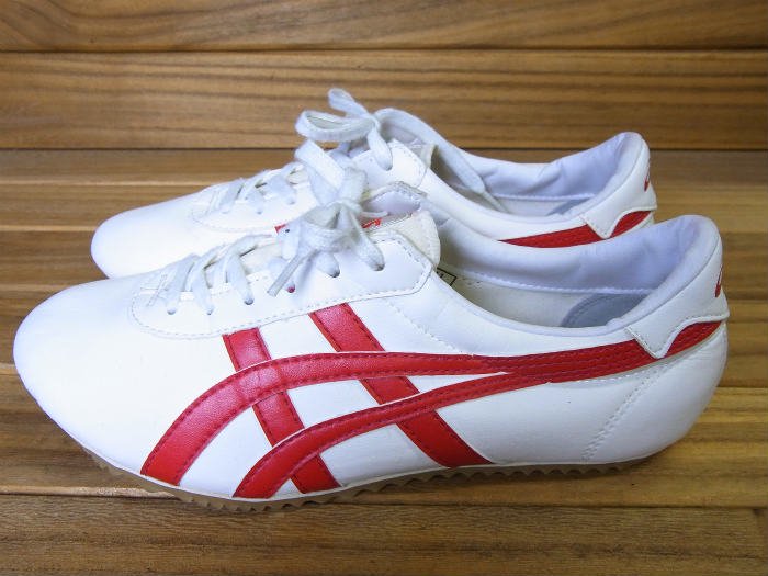 asics,90s,MADE IN JAPAN,TOW011,SHOES ,WHITE RED,23.5cm,USED