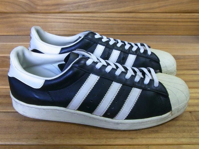 adidas.MADE IN FRANCE,80s,SUPER STAR,BLACK,vintage,UK9,USED