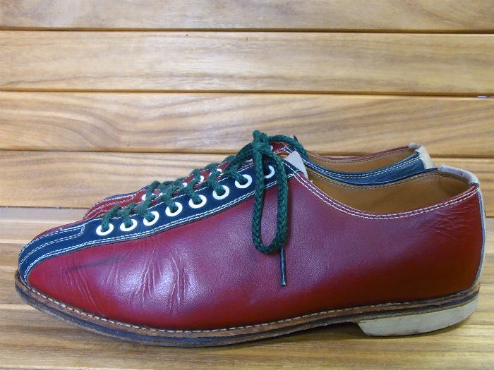 Brunswick.MADE IN USA?,80s,BOWLING SHOES,RED GREEN,US8,USED,オールドスニーカーズ
