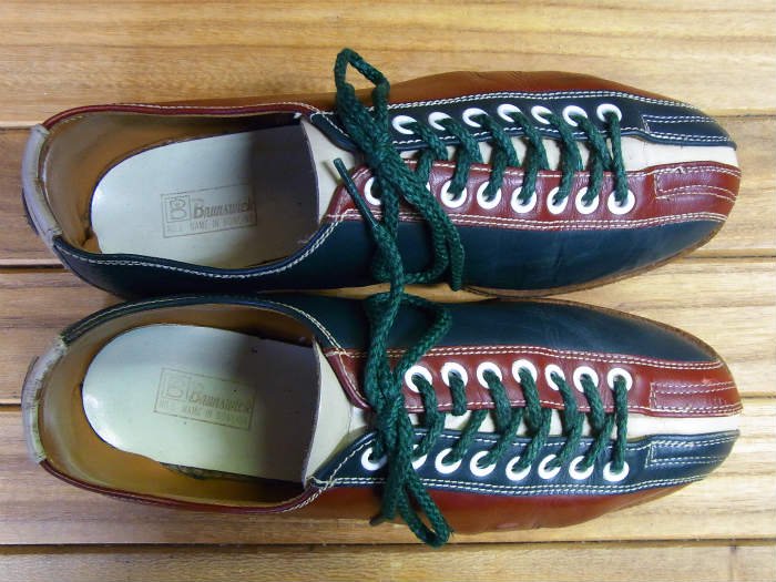 Brunswick.MADE IN USA?,80s,BOWLING SHOES,RED GREEN,US8,USED