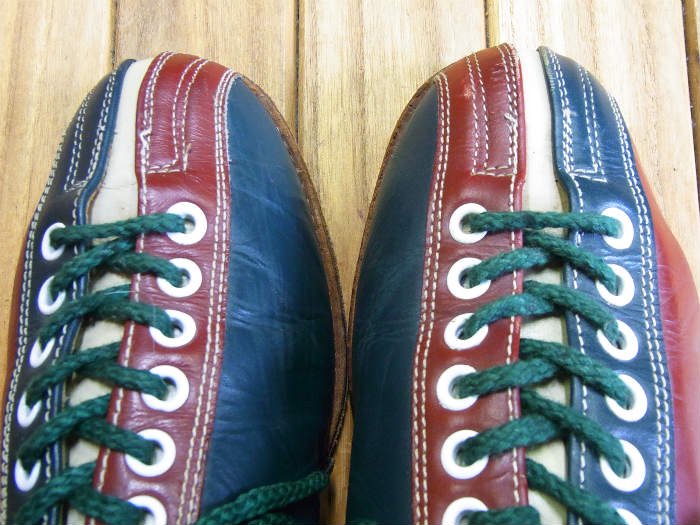 Brunswick.MADE IN USA?,80s,BOWLING SHOES,RED GREEN,US8,USED