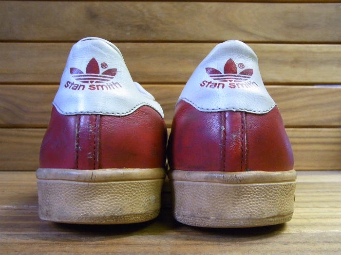 adidas,80s,MADE IN USA,STAN SMITH, FOOT LOCKER,RED/WHITE,US10.5,USED