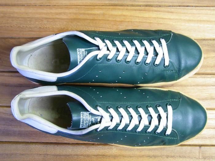 adidas,80s,MADE IN USA,STAN SMITH, FOOT LOCKER,GREEN/WHITE,US11,USED