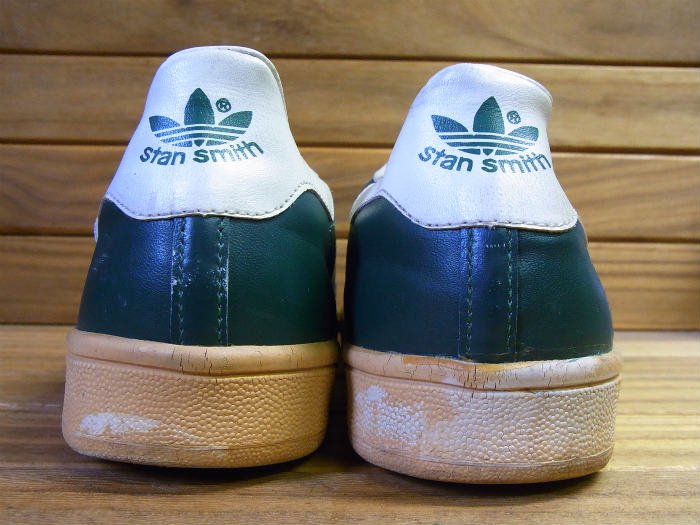 adidas,80s,MADE IN USA,STAN SMITH, FOOT LOCKER,GREEN/WHITE,US11,USED