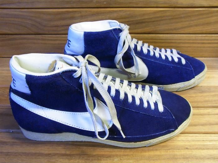 NIKE,70s,MADE IN TAIWAN,BLAZER SUEDE,BLUE/WHITE,vintage,US11,USED