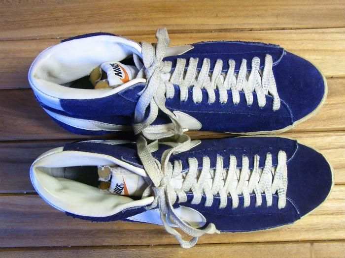 NIKE,70s,MADE IN TAIWAN,BLAZER SUEDE,BLUE/WHITE,vintage,US11,USED