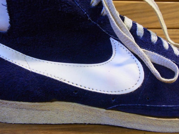 NIKE,70s,MADE IN TAIWAN,BLAZER SUEDE,BLUE/WHITE,vintage,US11,USED