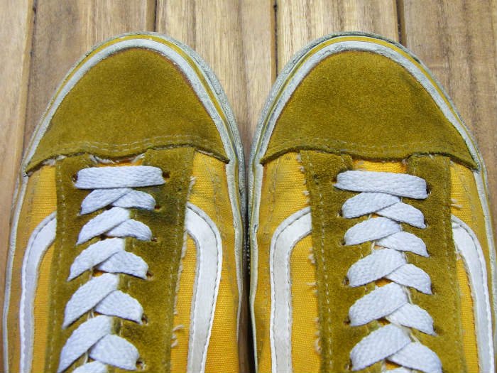VANS,80s,MADE IN USA,OLD SKOOL,JAZZ,CANVAS ,YELLOW,US8.5,USED