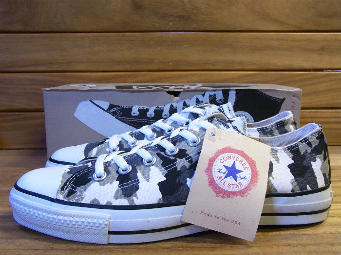 Converse,90s,MADE IN USA,ALL STAR,URBAN CHARCOAL  CAMOUFLAGE,CANVAS,OX,US8,DEAD STOCK!!